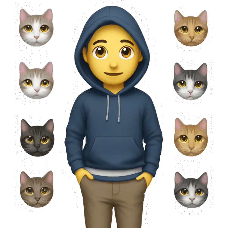 Jung mit Pullover und Katzenohren emoji