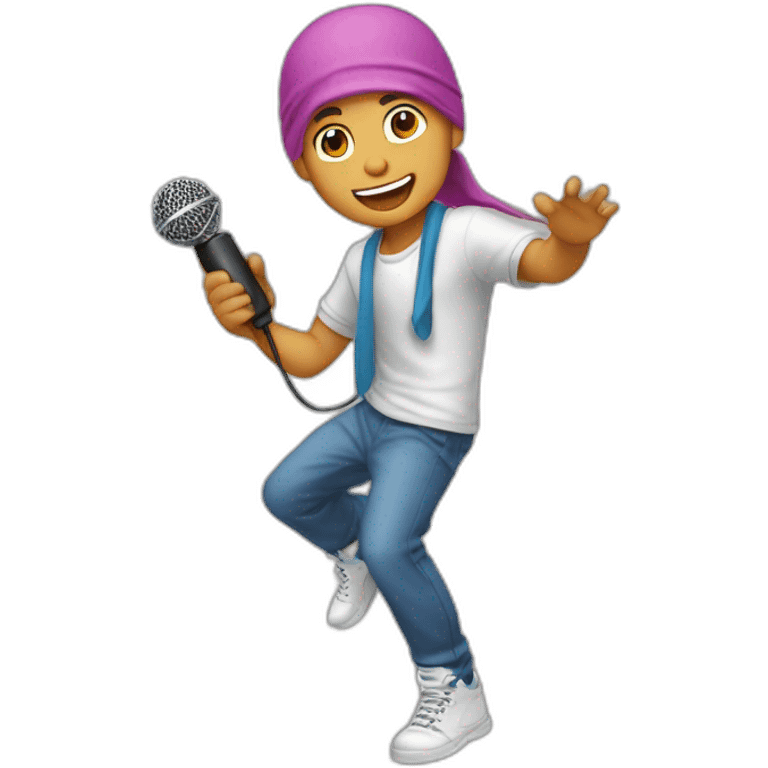 Boy waring durag throwing microphone  emoji