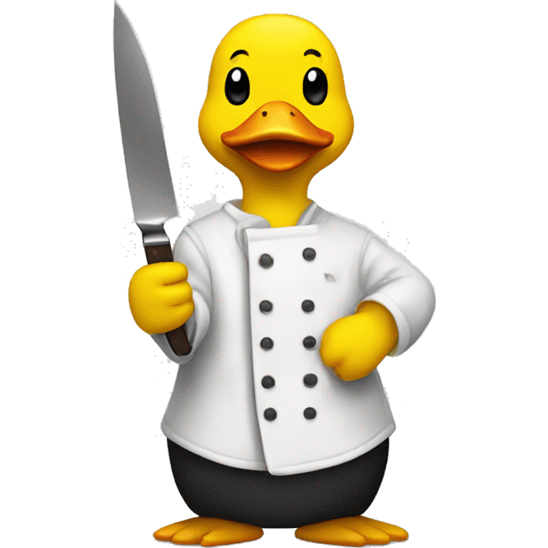 A yellow duck holding a knife emoji