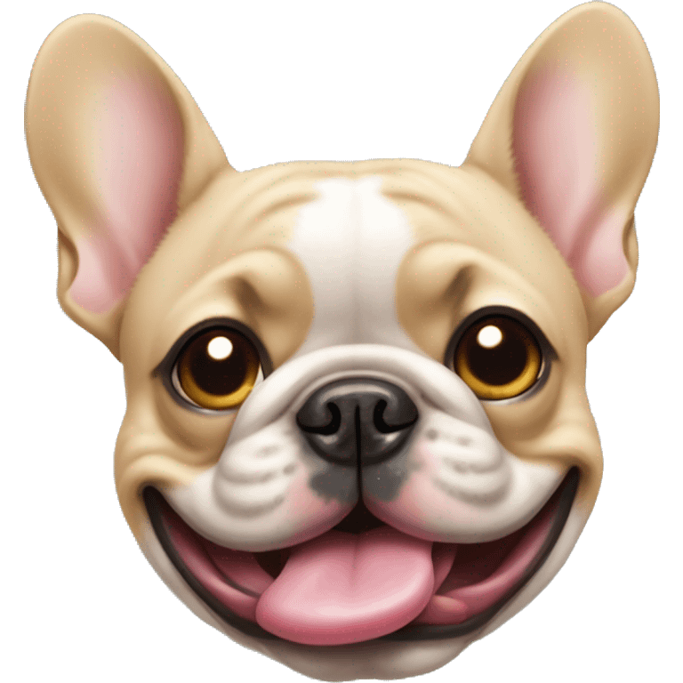 Frenchie sticking tongue out emoji