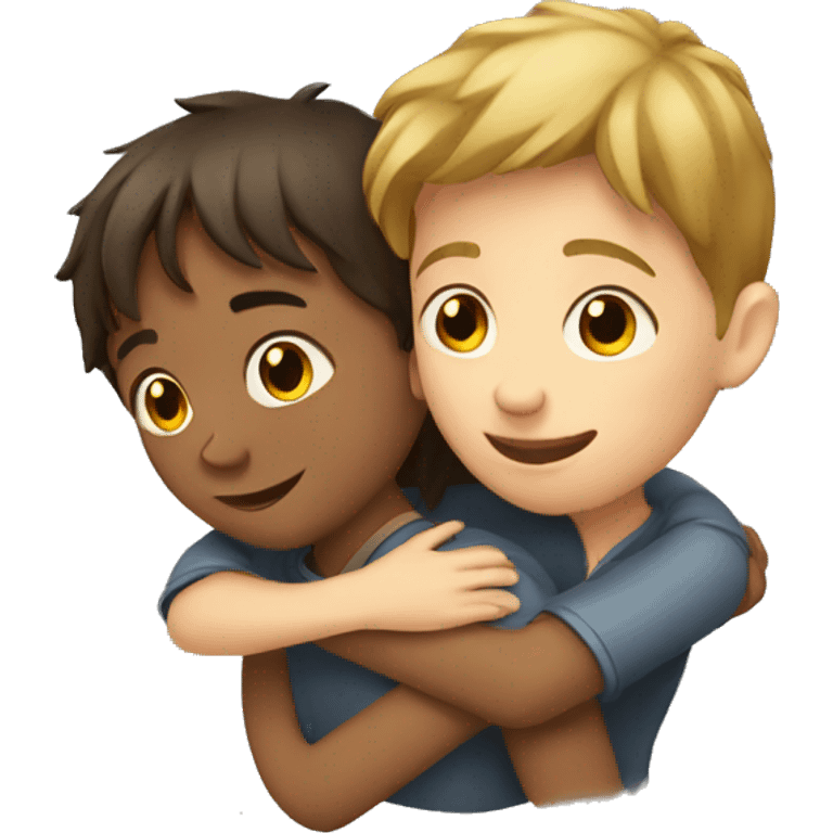 boy and girl hugging emoji