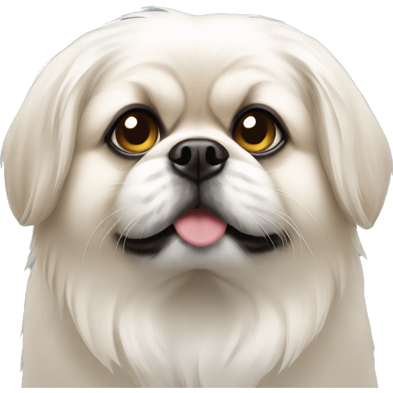 white pekingese flat nose emoji