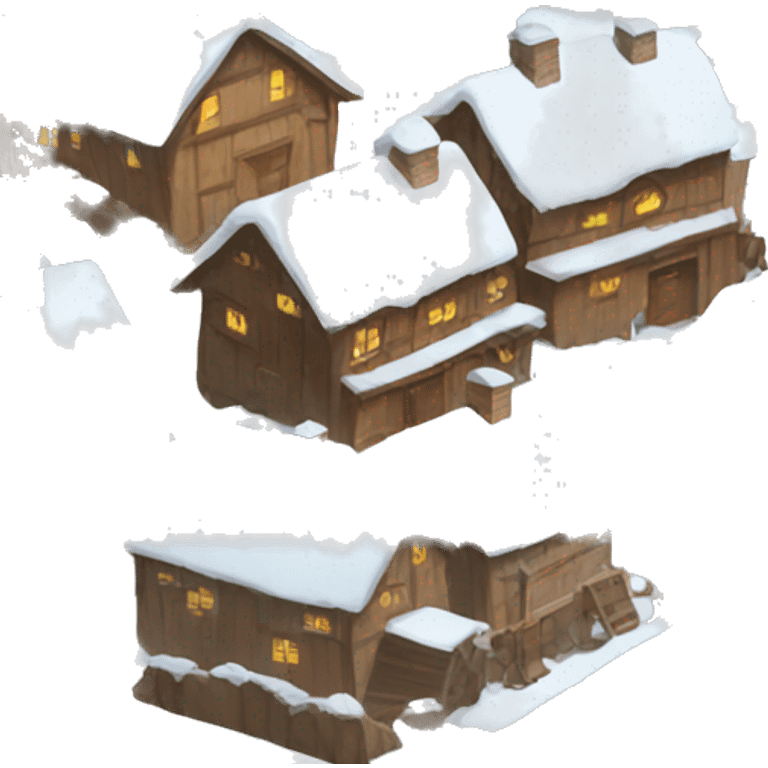 Snowy village emoji