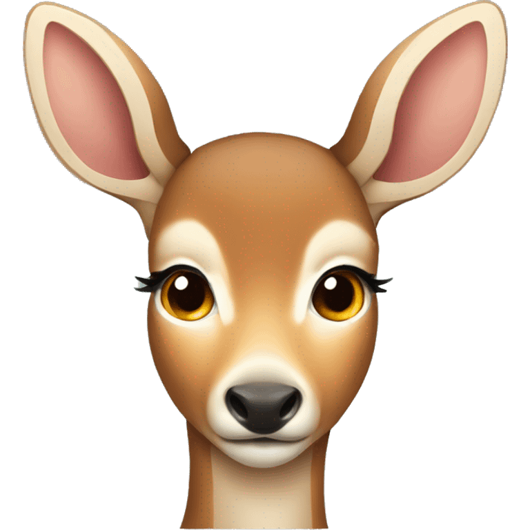 Female deer with eyelashes emoji