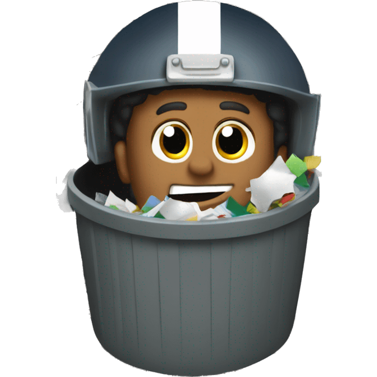 Saint football player in trash can  emoji