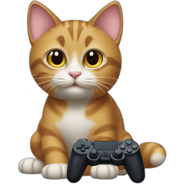 A cat is playing PlayStation emoji