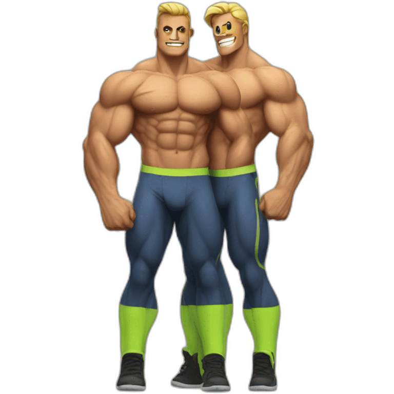 Radioactive muscle guy with boyfriend emoji