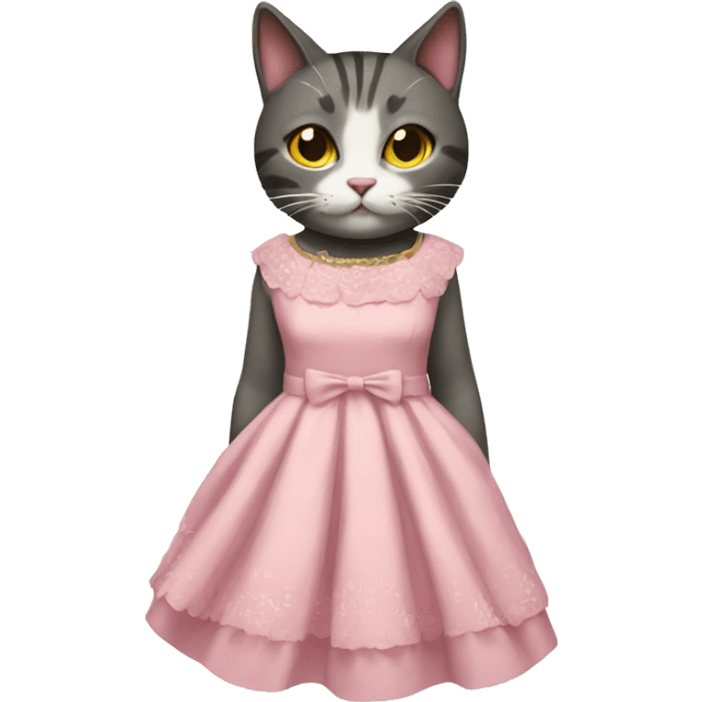 Cat with dress emoji