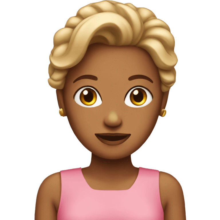 Tan women wearing pink dress  emoji