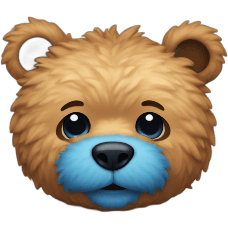 TEDDY BEAR WITH sharp teeth With blue fur emoji