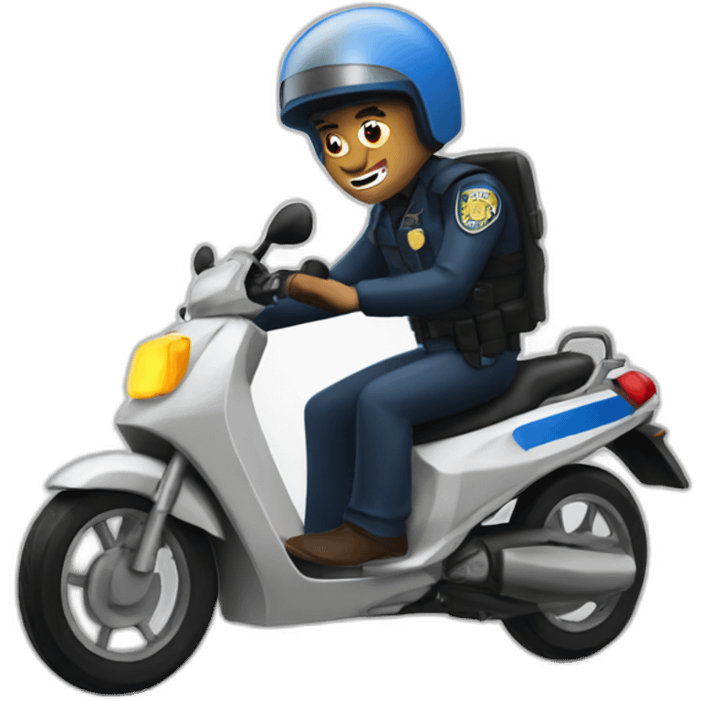 Moped thief in police chase emoji