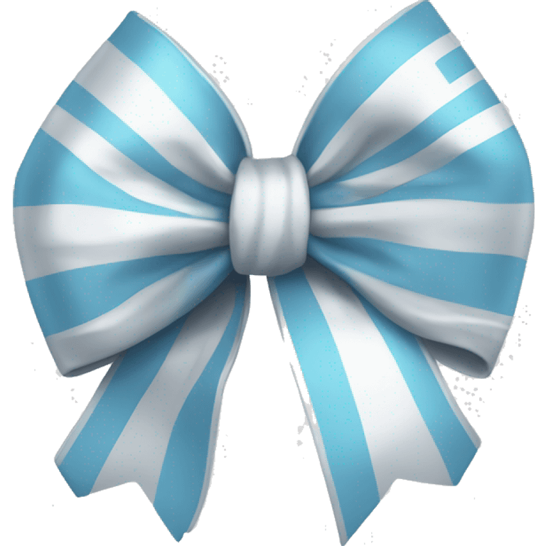 Light blue and silver and white bow that says ACA emoji