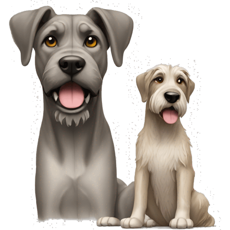 Boxer dog with sharp pointed ears and Irish wolfhound emoji