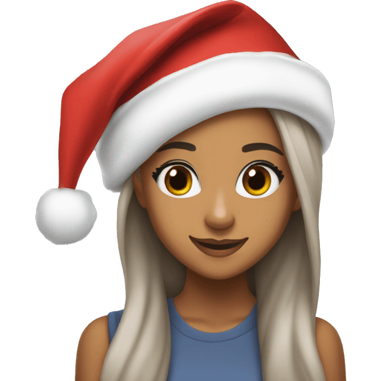 ariana grande with santa hat emoji