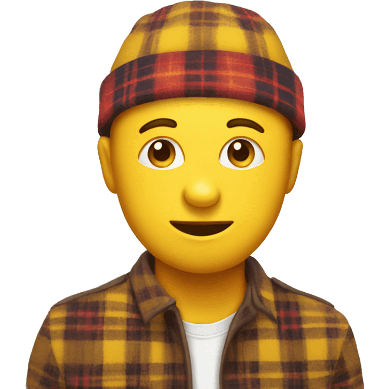 Yellow round emoji in a tartan hat emoji