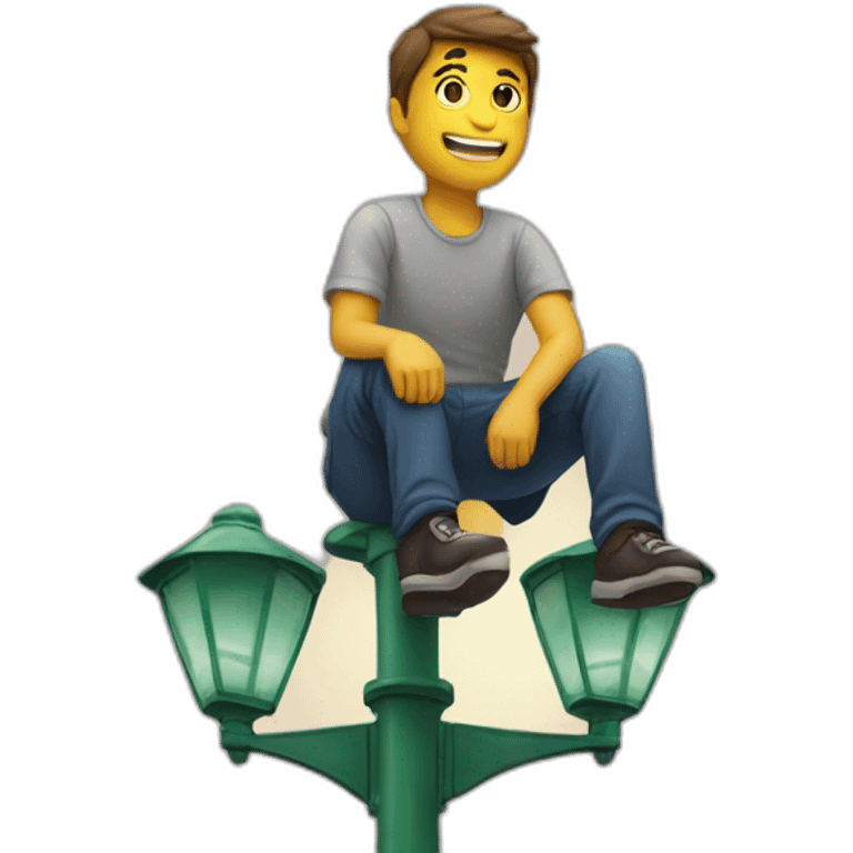 man sitting on a traffic lighr emoji