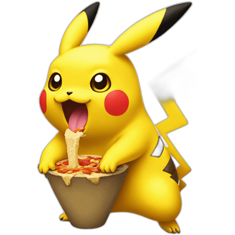 Pikachu eat a dragfeu emoji