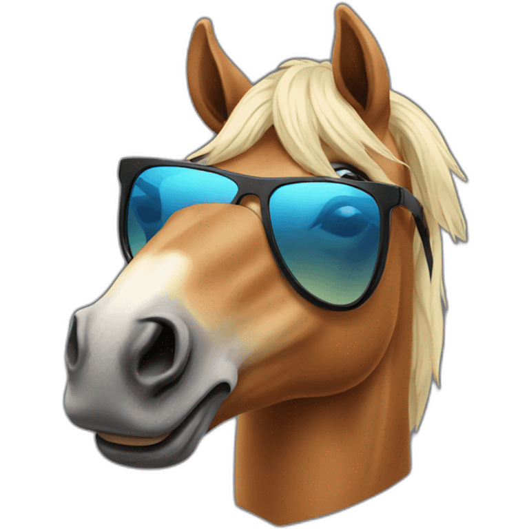 Horse with sunglasses emoji