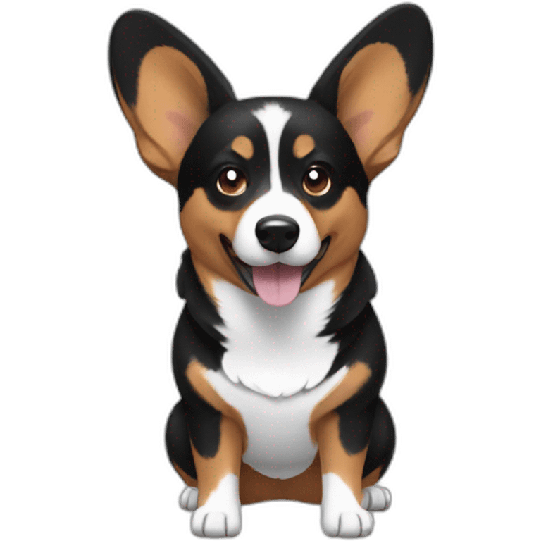 Black corgi gym style emoji