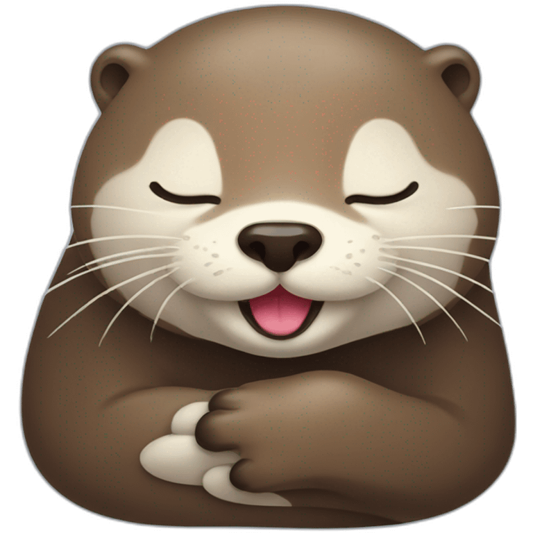 Otter sleeping with tongue out emoji