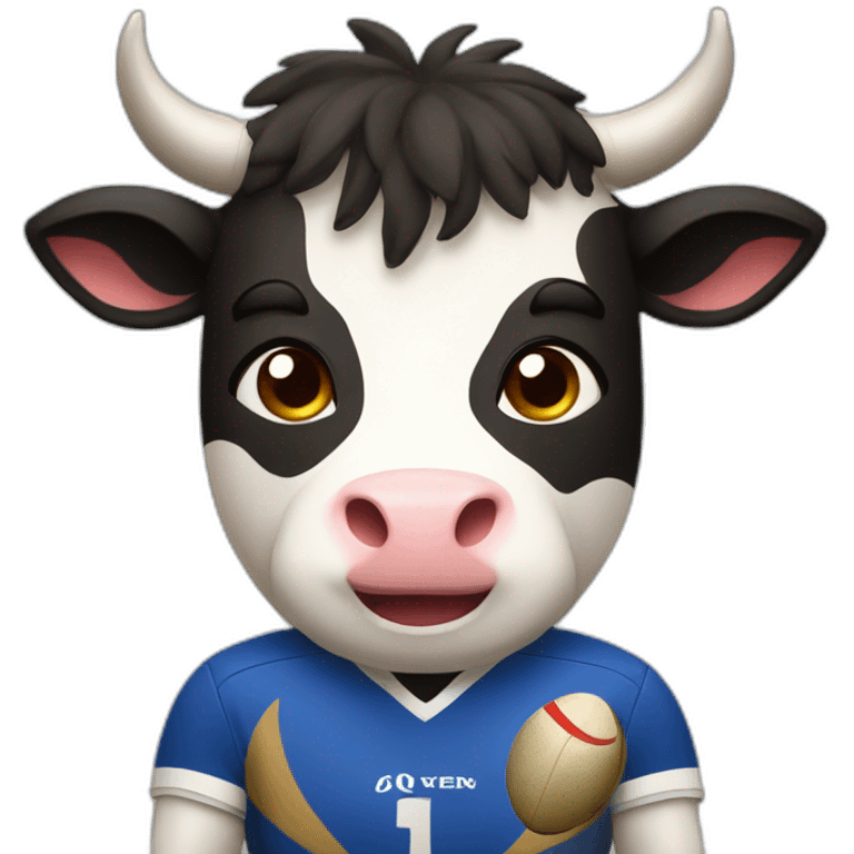 Vache qui joue au rugby emoji