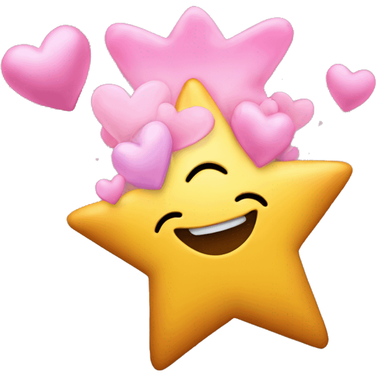 Star with hearts - golfen emoji