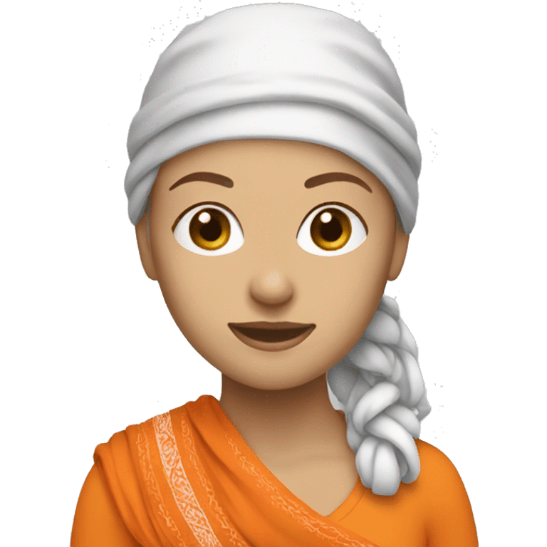 white female with orange bandana emoji