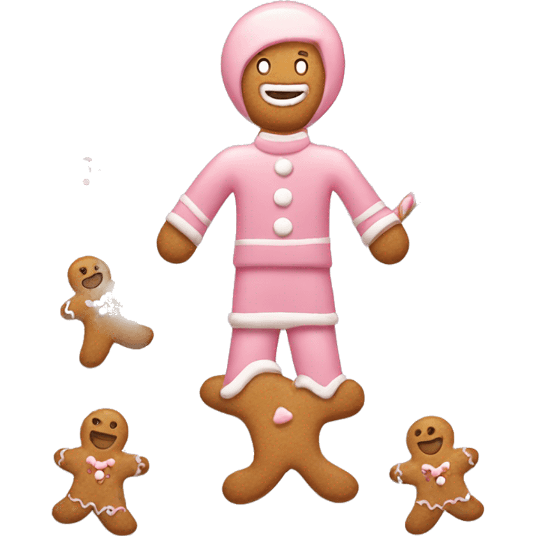 Light pink  gingerbread man emoji