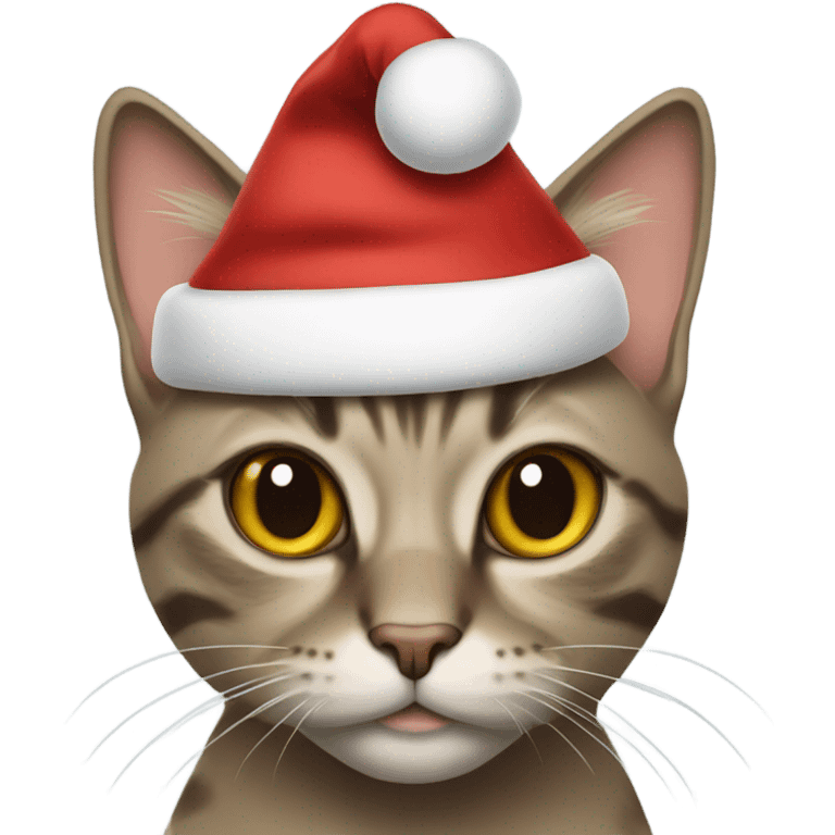 Cat wearing a Santa hat emoji