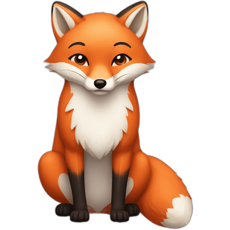 Red fox with a white circle on his stomach emoji