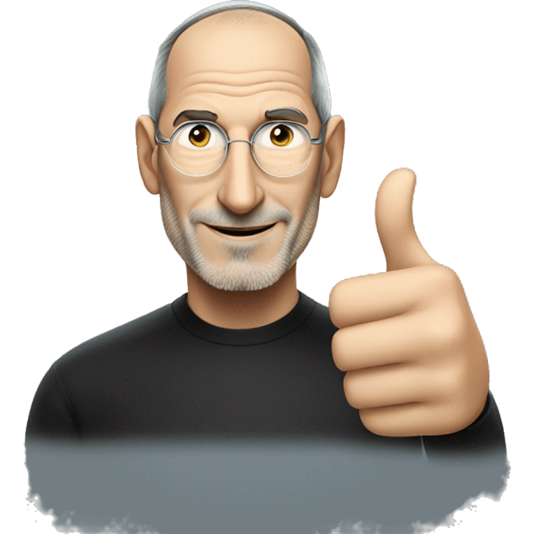 Steve Jobs shows thumbs up emoji