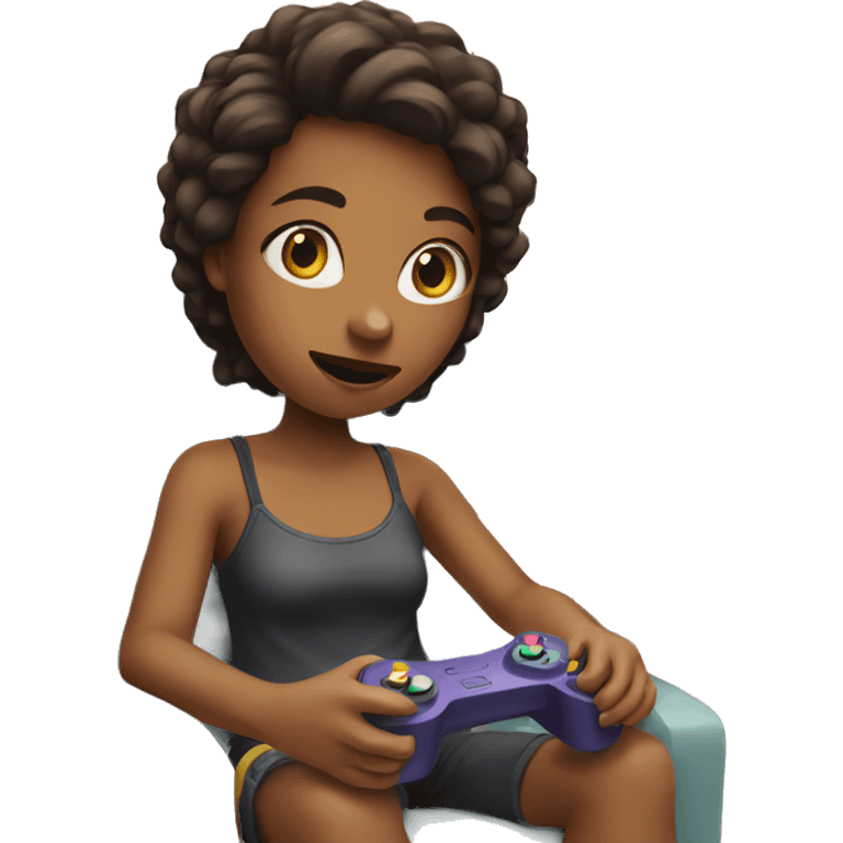 Girl playing a video game  emoji