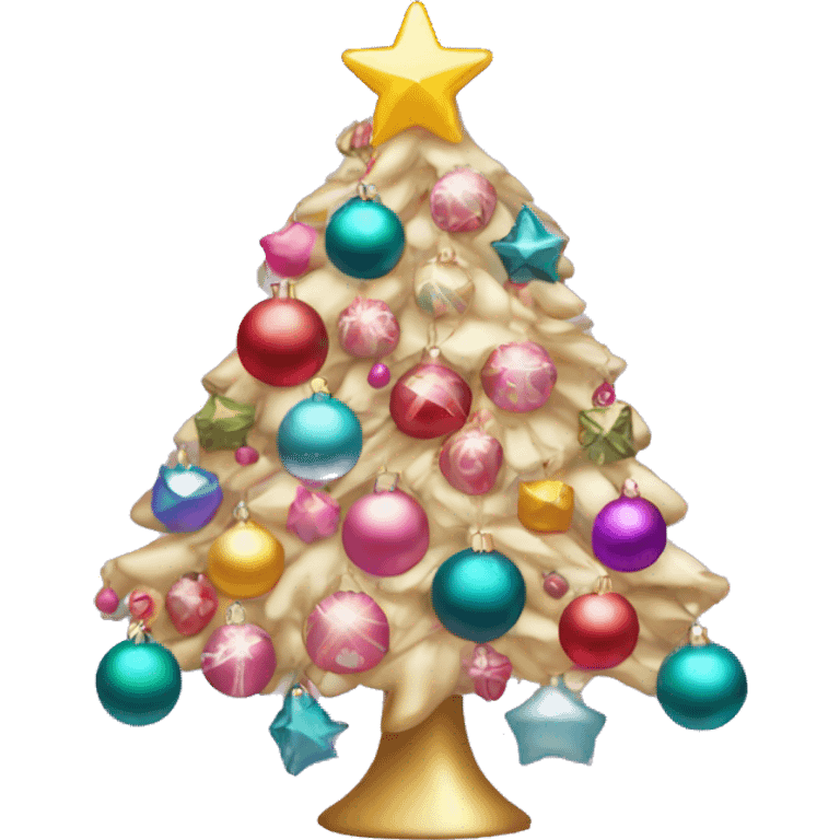 aesthetic christmas tree with girly ornaments emoji