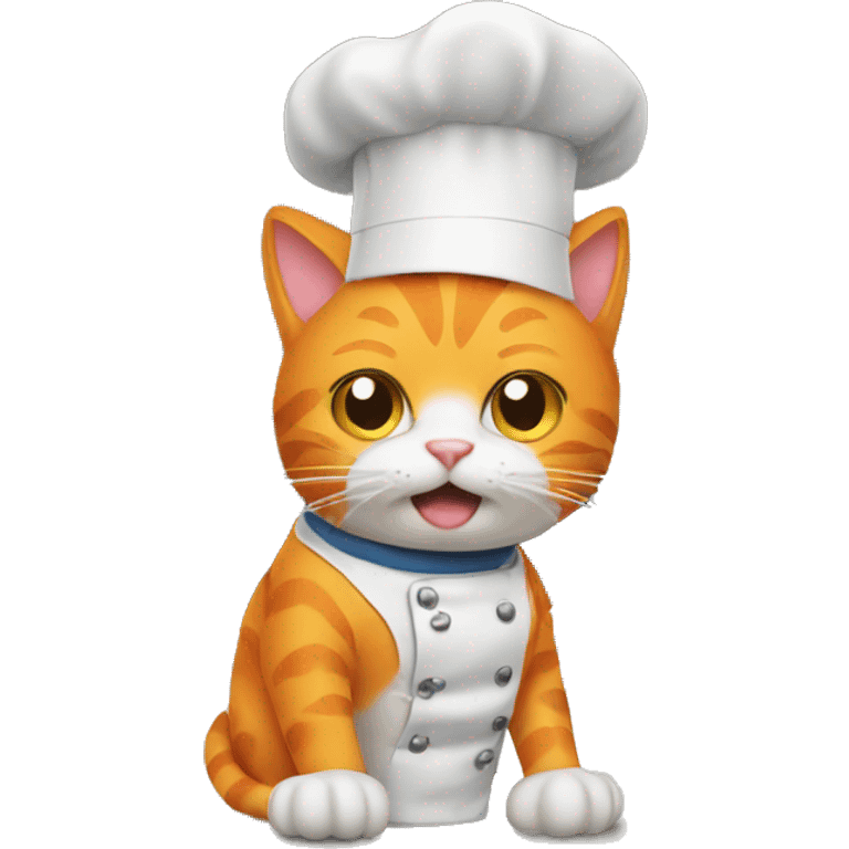 Orange cat cooking emoji