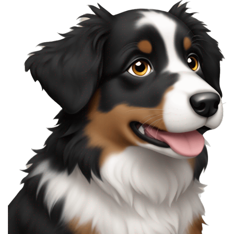 Black tri colour Australian shepherd puppy emoji