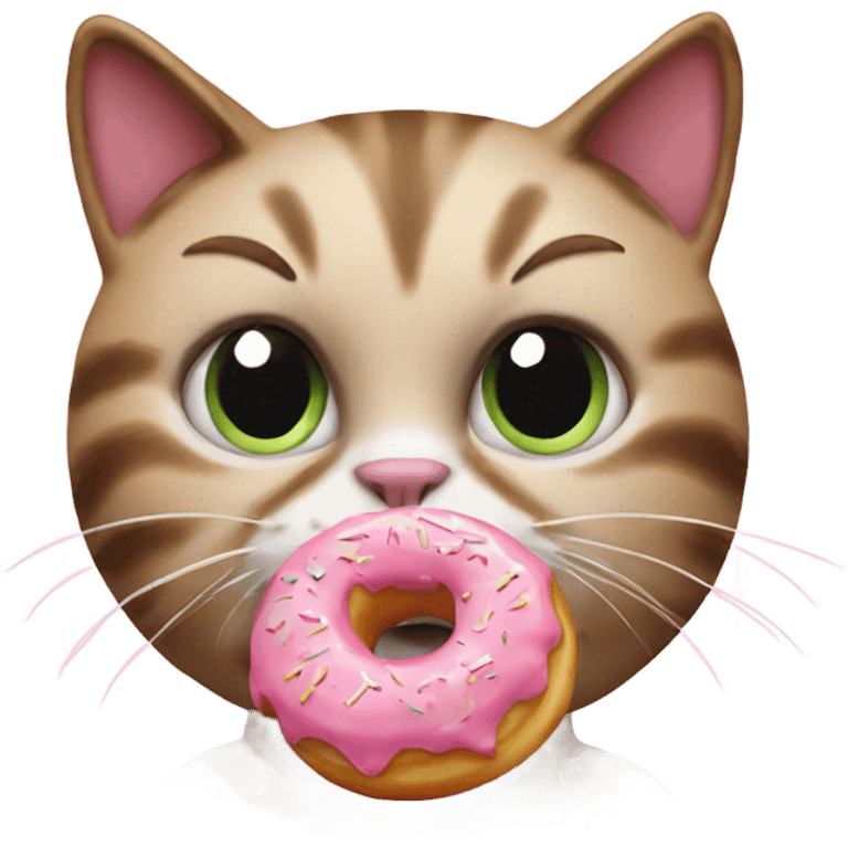 Cat eating donut emoji