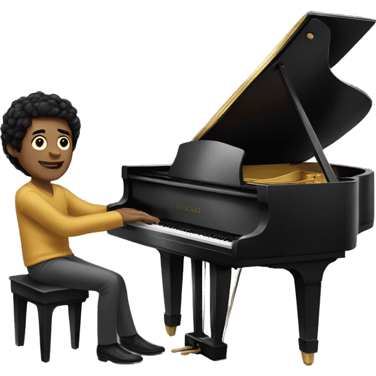 pair skin and black hair man playing grand piano emoji