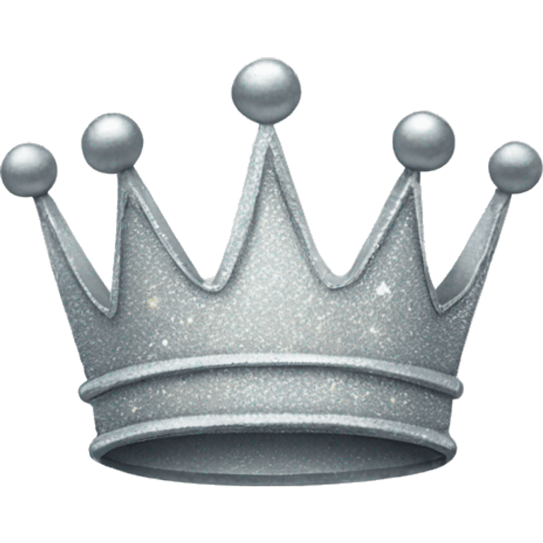 Sparkly silver crown emoji