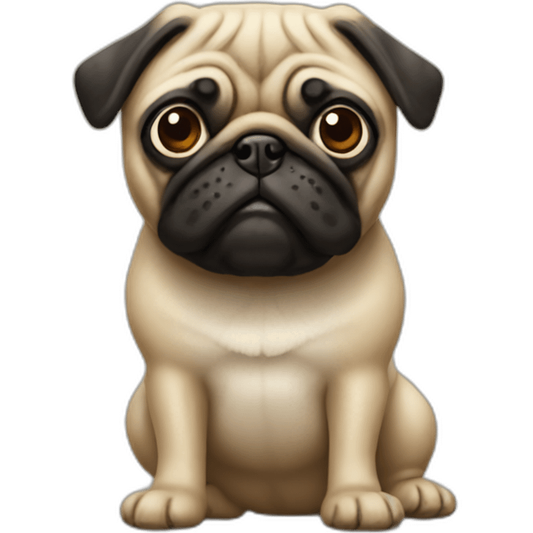 Three legs pug dog emoji