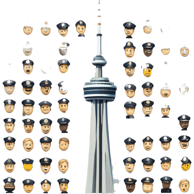 cn tower with police emoji