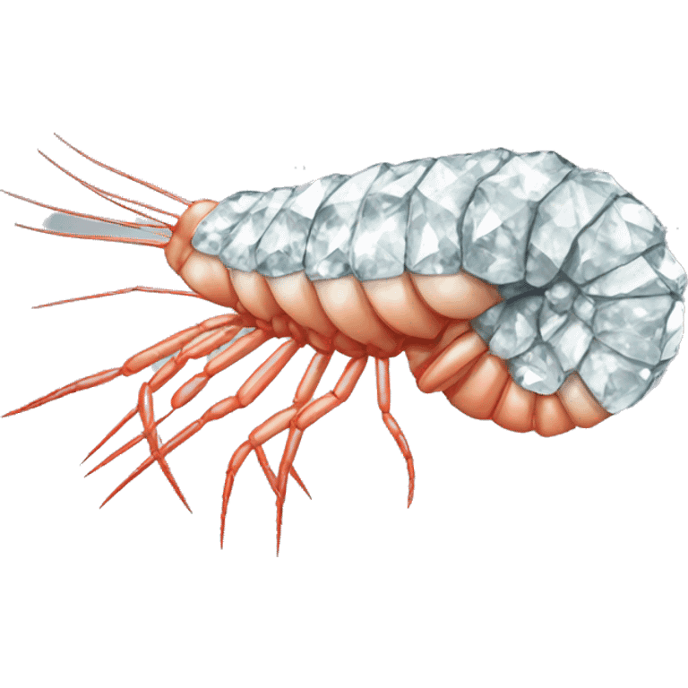 Shrimp made from diamonds emoji