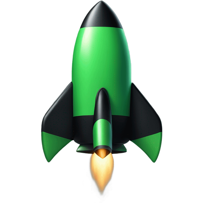 green and black rocket ship emoji