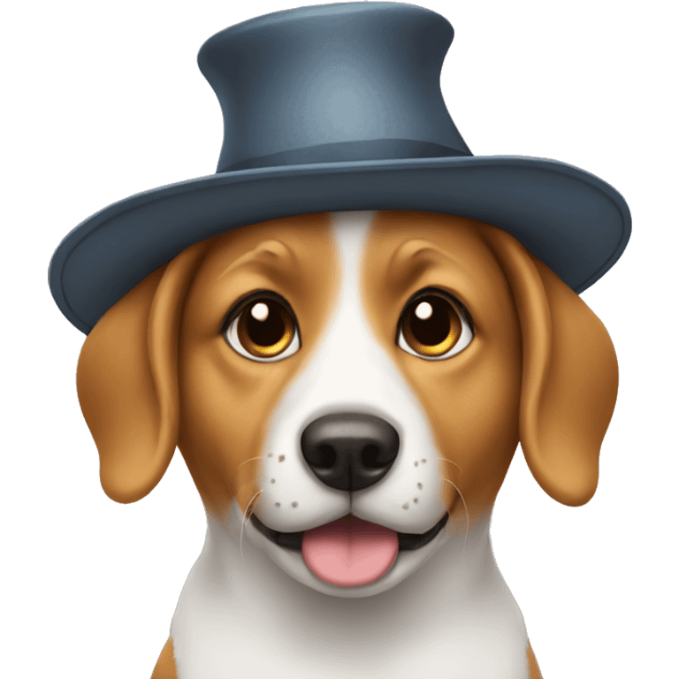 Dog with a hat emoji