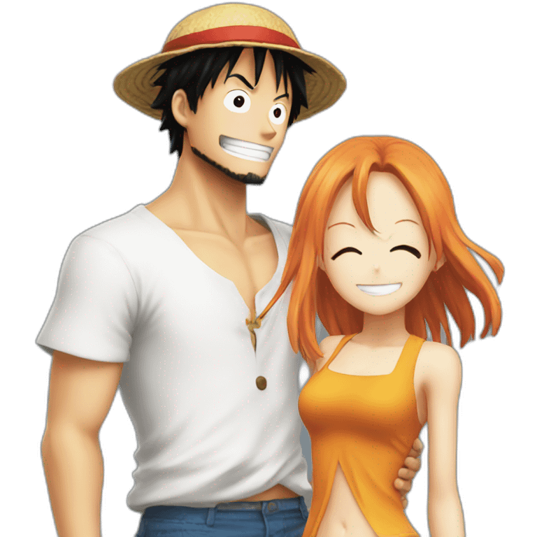 Luffy with nami emoji