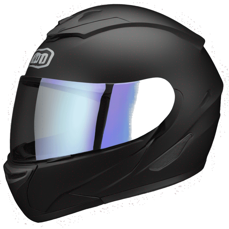 black motorcycle full face helmet with tinted mirrored visor emoji