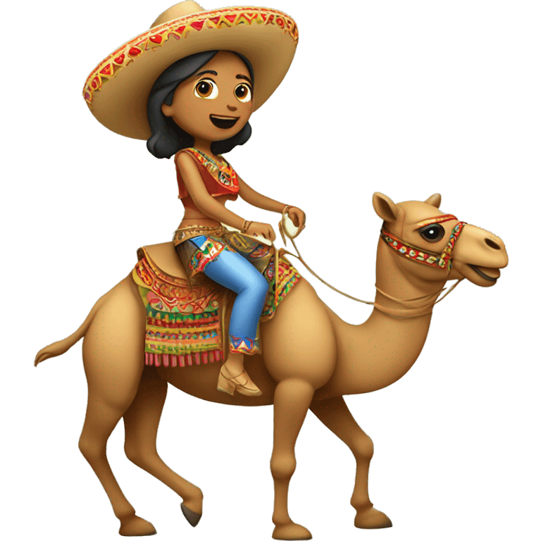 Mexican dancer riding a camel  emoji