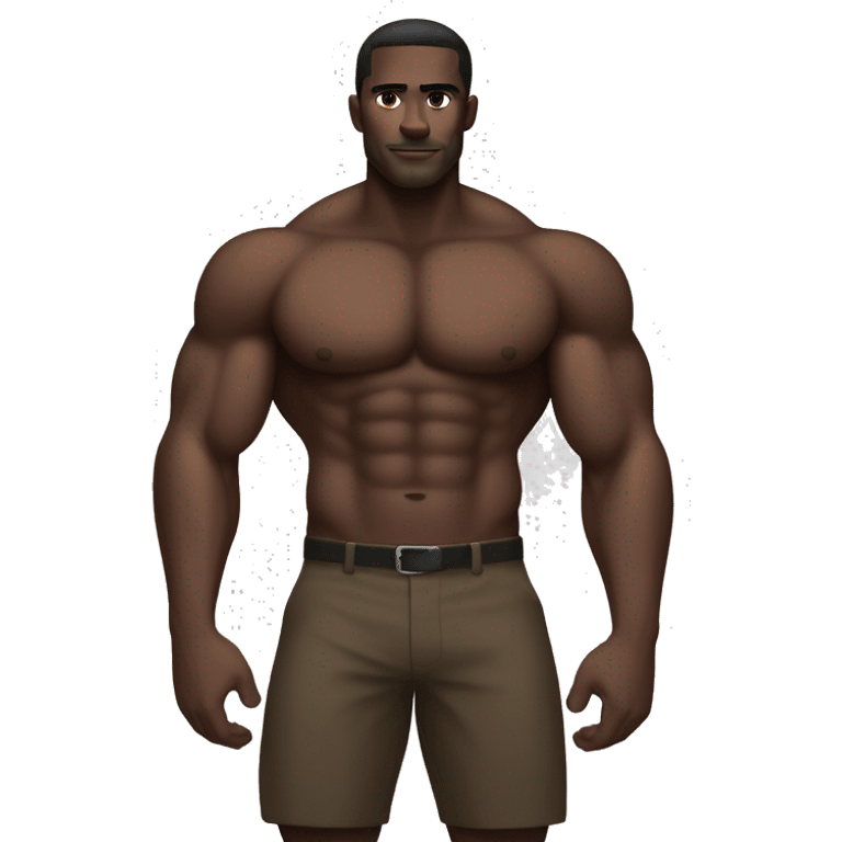 muscular man with dark skin emoji