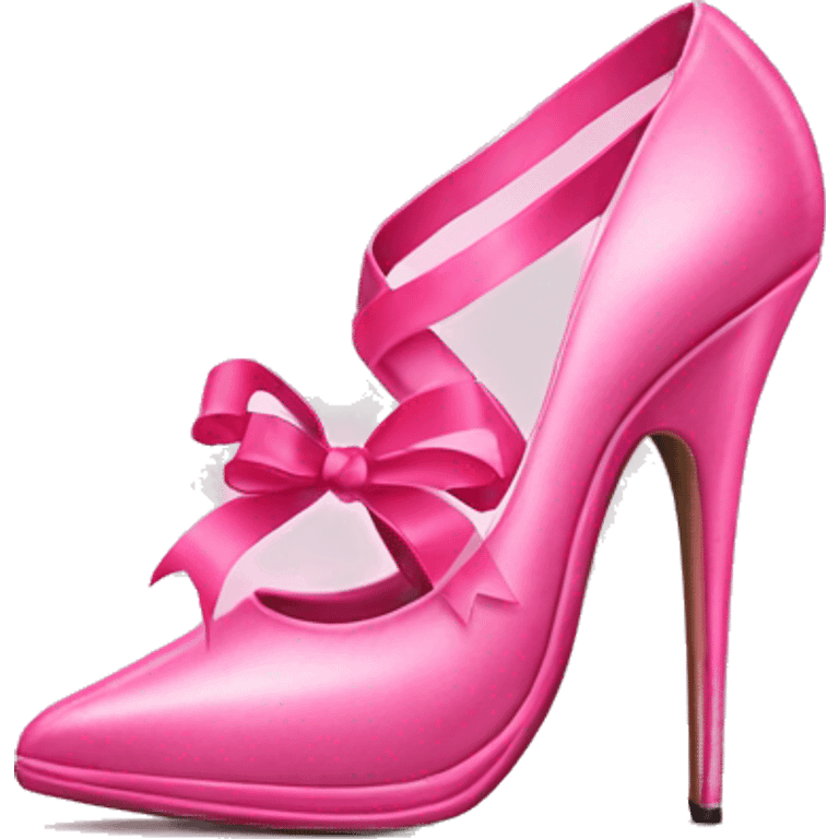 Pink stiletto shoes with ribbons emoji