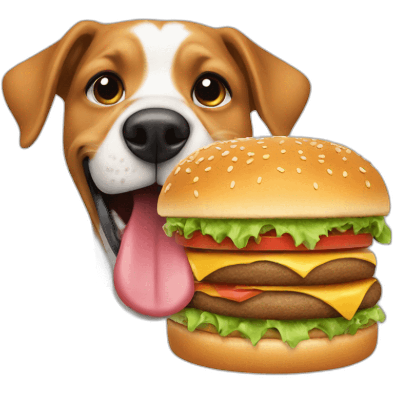 Dog eating a burger  emoji