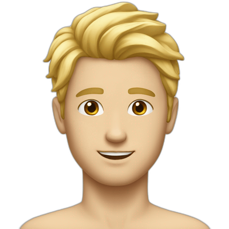 Homme cheveux blond yeux bleu emoji